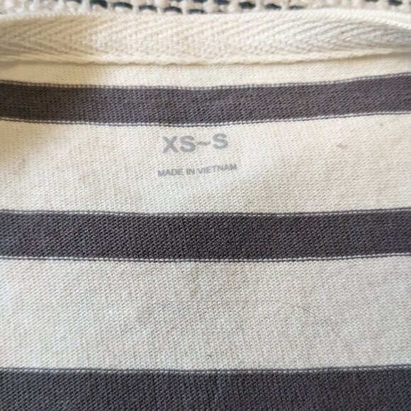 Muji Cotton Short Sleeve Striped Breton Boxy Fit Size XS/S - Picture 6 of 7